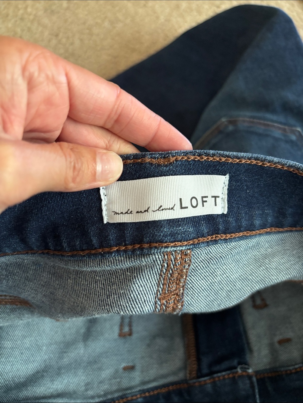 LOFT The Kick Crop Women’s Dark Blue Denim Jeans size 25 - Picture 5 of 8